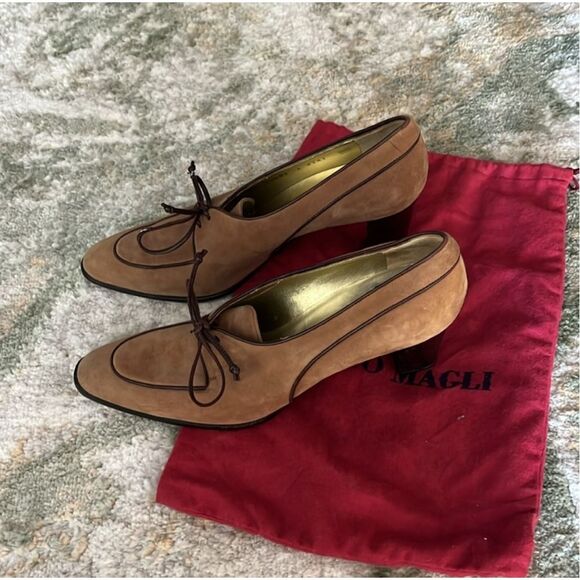 BRUNO MAGLI | brown suede heels 8.5 - Picture 1 of 11